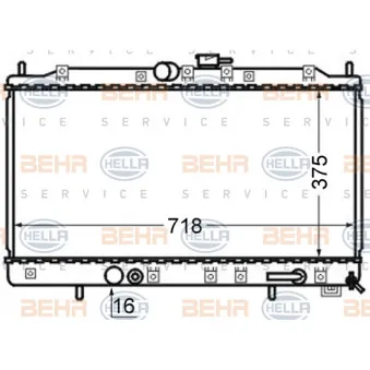Radiateur, refroidissement du moteur HELLA 8MK 376 724-681
