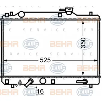 Radiateur, refroidissement du moteur HELLA 8MK 376 724-701