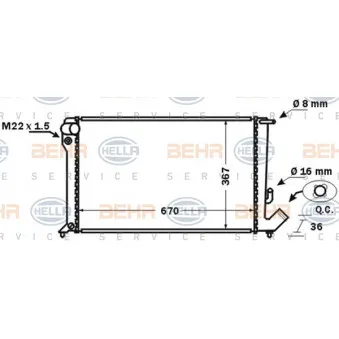Radiateur, refroidissement du moteur HELLA 8MK 376 724-711