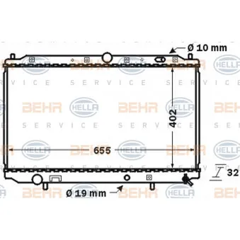 Radiateur, refroidissement du moteur HELLA 8MK 376 724-751