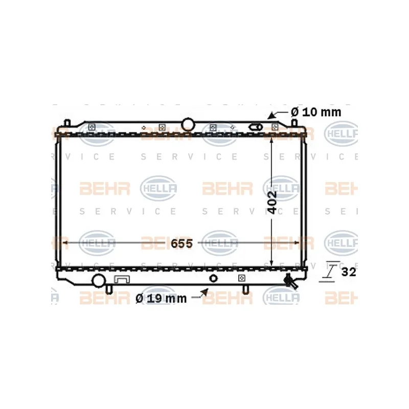 Radiateur, refroidissement du moteur HELLA 8MK 376 724-751
