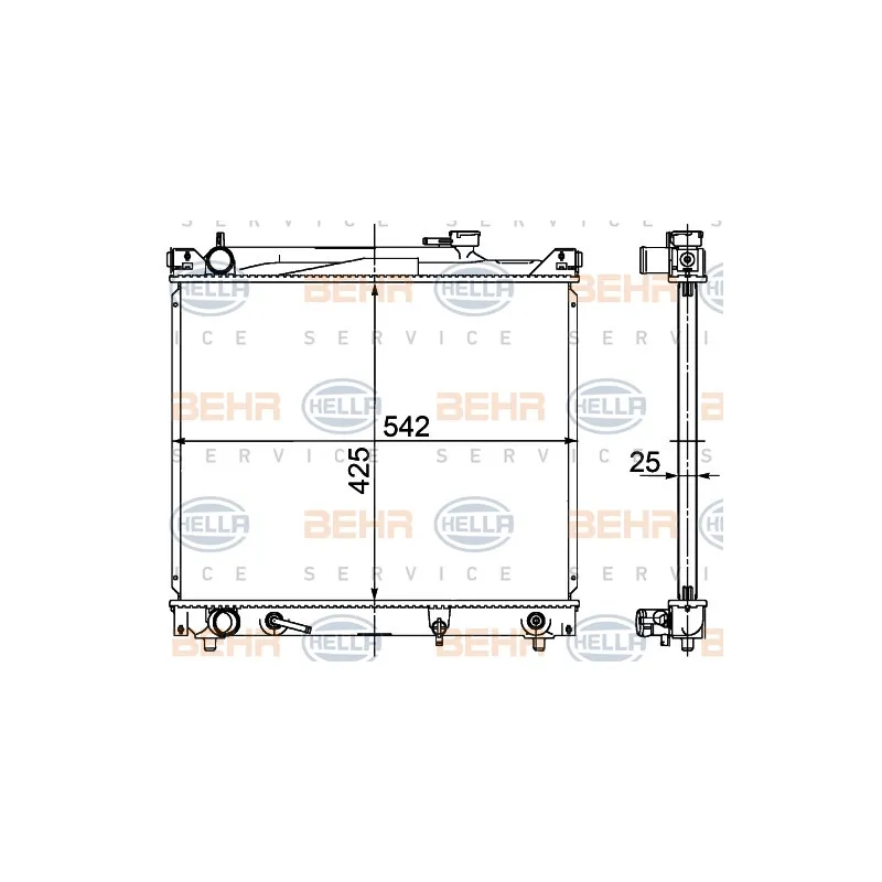 Radiateur, refroidissement du moteur HELLA 8MK 376 726-471