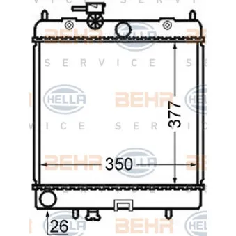 Radiateur, refroidissement du moteur HELLA 8MK 376 726-691