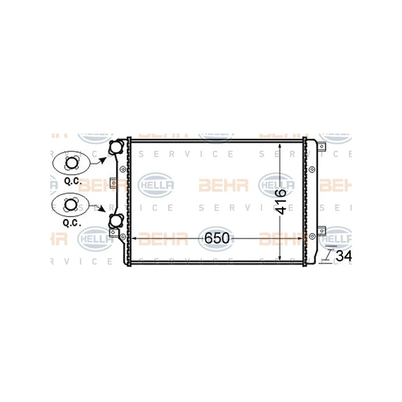 Radiateur, refroidissement du moteur HELLA 8MK 376 726-704