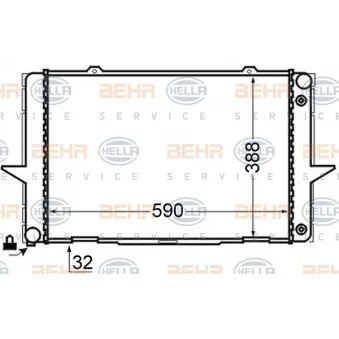 Radiateur, refroidissement du moteur HELLA 8MK 376 726-711
