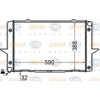 Radiateur, refroidissement du moteur HELLA 8MK 376 726-761