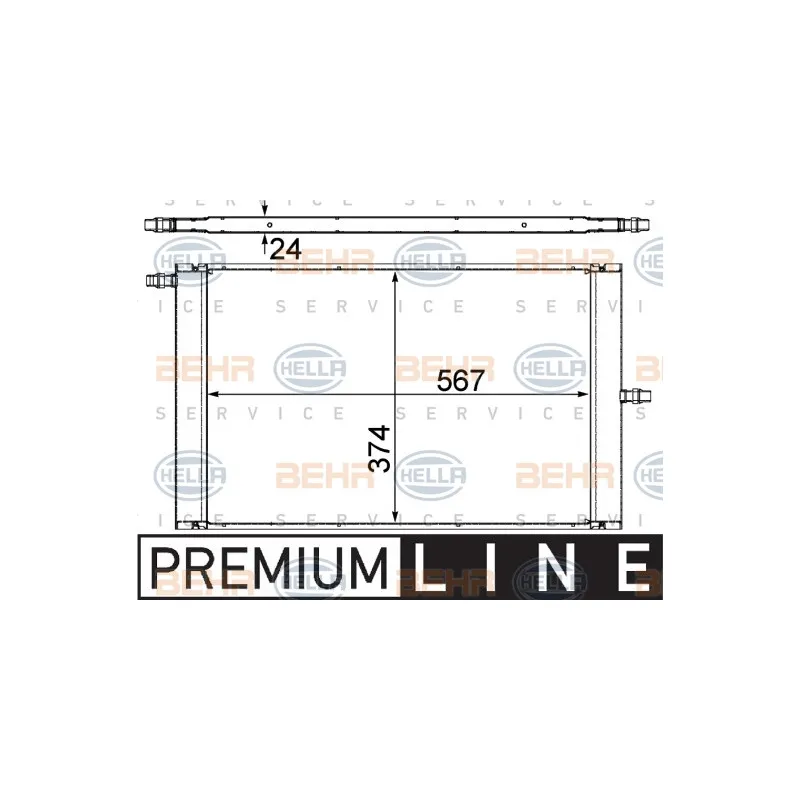 Radiateur basse température, intercooler HELLA 8MK 376 727-511