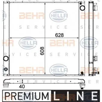 Radiateur, refroidissement du moteur HELLA 8MK 376 727-521