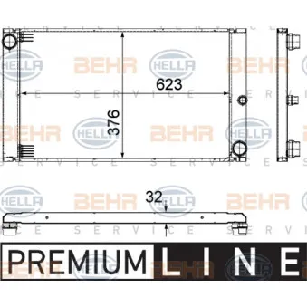 Radiateur, refroidissement du moteur HELLA 8MK 376 727-661