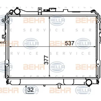 Radiateur, refroidissement du moteur HELLA 8MK 376 727-681