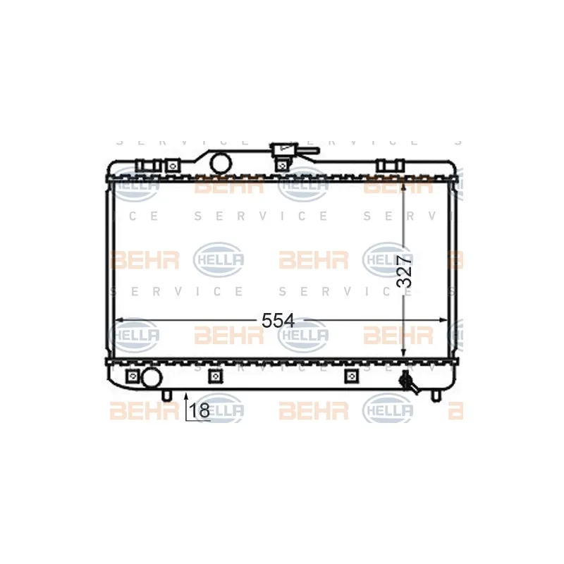 Radiateur, refroidissement du moteur HELLA 8MK 376 727-701