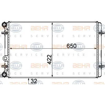 Radiateur, refroidissement du moteur HELLA 8MK 376 727-791