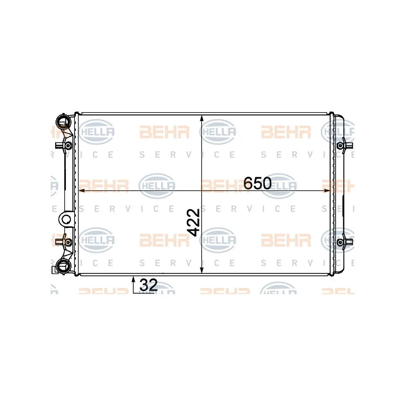 Radiateur, refroidissement du moteur HELLA 8MK 376 727-791