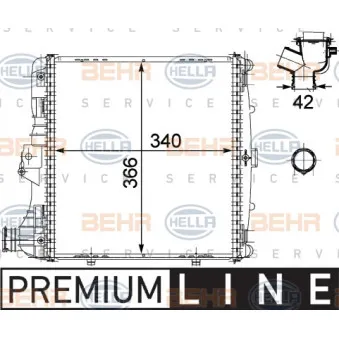 Radiateur, refroidissement du moteur avant gauche HELLA 8MK 376 730-581