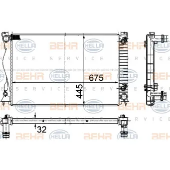 Radiateur, refroidissement du moteur HELLA 8MK 376 732-501