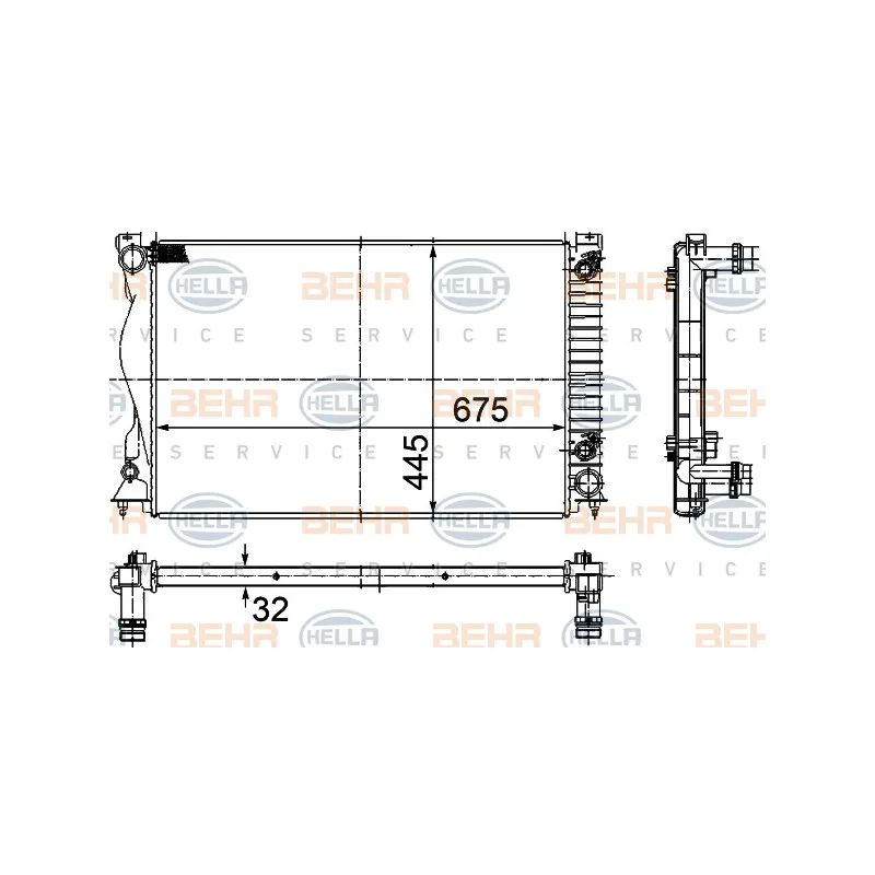 Radiateur, refroidissement du moteur HELLA 8MK 376 732-501