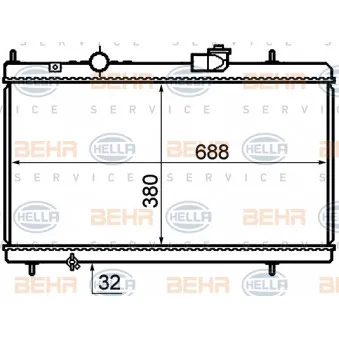 Radiateur, refroidissement du moteur HELLA 8MK 376 732-741