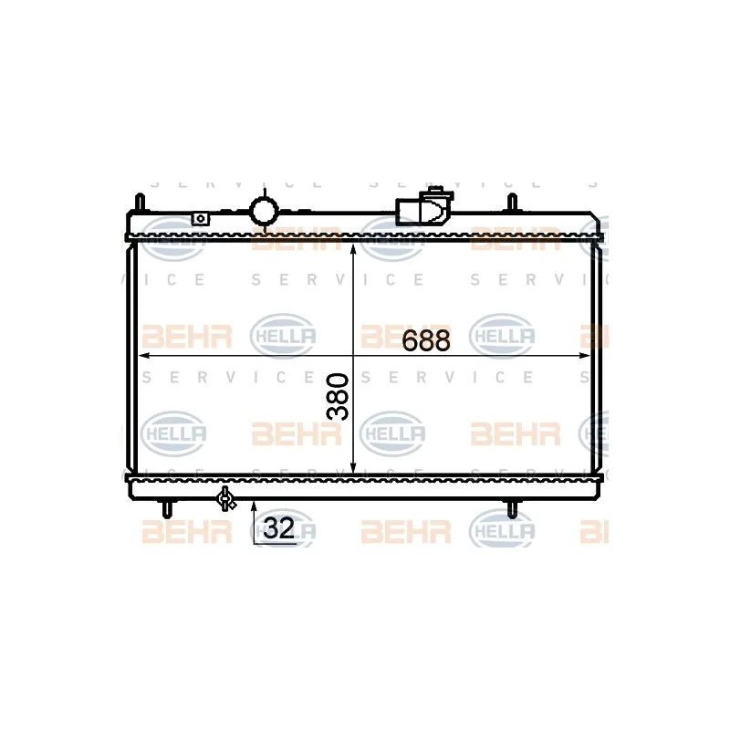 Radiateur, refroidissement du moteur HELLA 8MK 376 732-741
