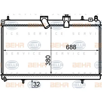 Radiateur, refroidissement du moteur HELLA 8MK 376 732-761