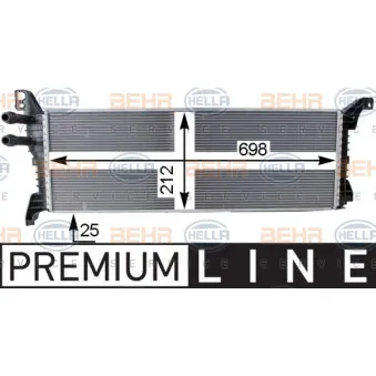 Radiateur basse température, intercooler HELLA 8MK 376 733-491