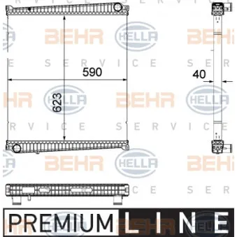 Radiateur, refroidissement du moteur HELLA 8MK 376 733-701