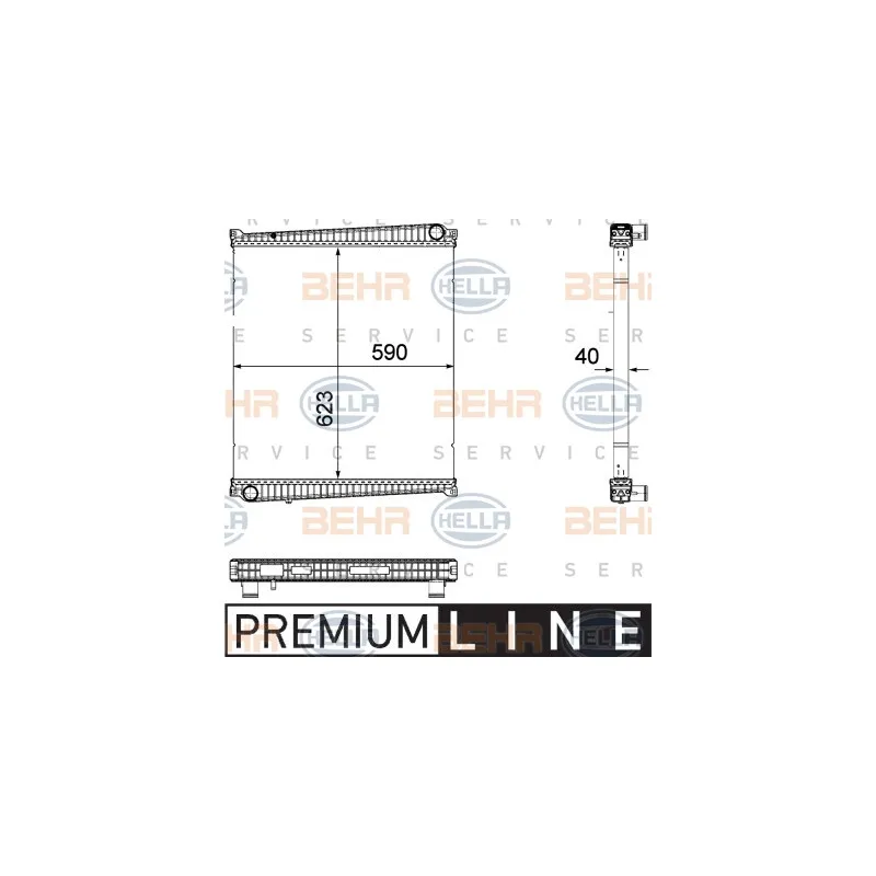 Radiateur, refroidissement du moteur HELLA 8MK 376 733-701
