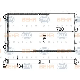 Radiateur, refroidissement du moteur HELLA 8MK 376 735-001