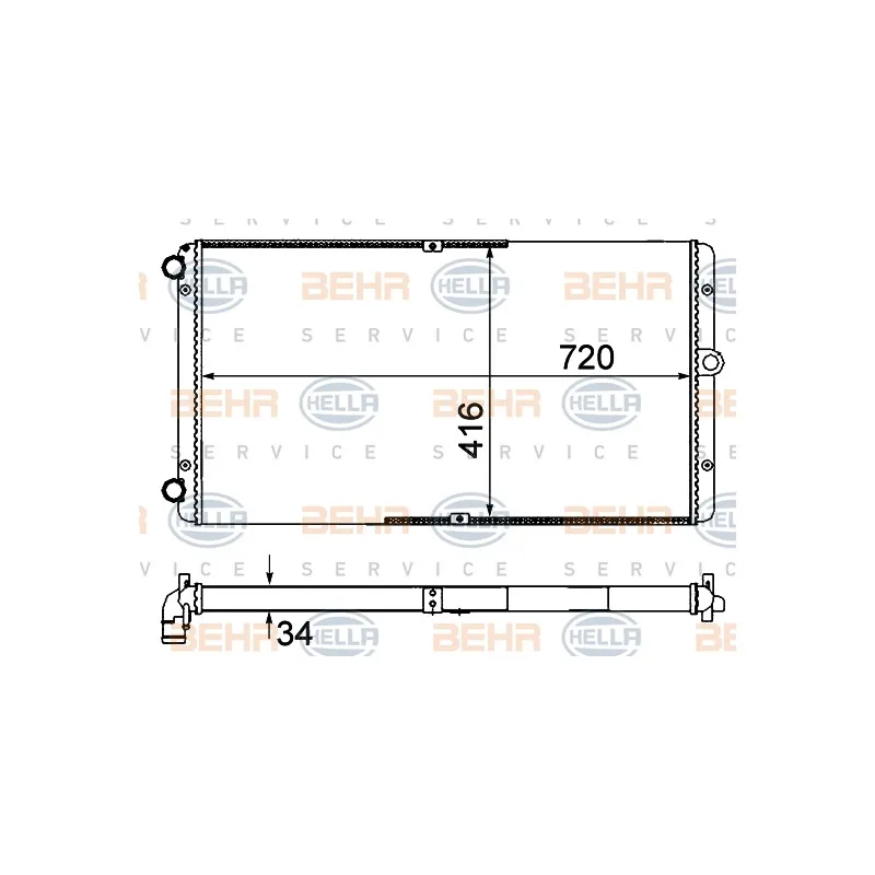 Radiateur, refroidissement du moteur HELLA 8MK 376 735-001
