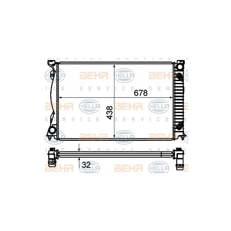 Radiateur, refroidissement du moteur HELLA 8MK 376 735-011