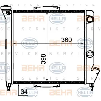 Radiateur, refroidissement du moteur HELLA 8MK 376 735-031