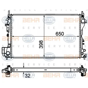 Radiateur, refroidissement du moteur HELLA 8MK 376 735-051