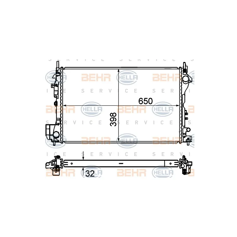 Radiateur, refroidissement du moteur HELLA 8MK 376 735-051