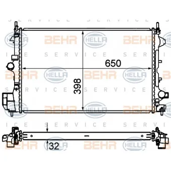 Radiateur, refroidissement du moteur HELLA 8MK 376 735-061