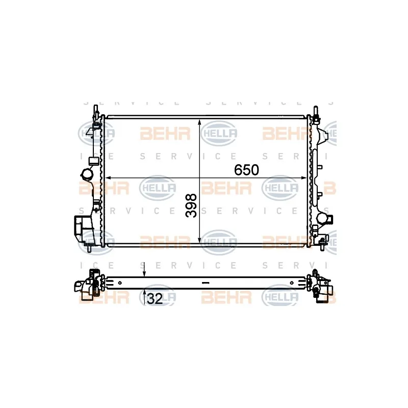 Radiateur, refroidissement du moteur HELLA 8MK 376 735-061