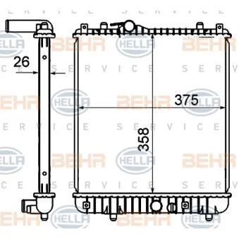 Radiateur, refroidissement du moteur HELLA 8MK 376 735-071