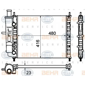 Radiateur, refroidissement du moteur HELLA 8MK 376 735-111