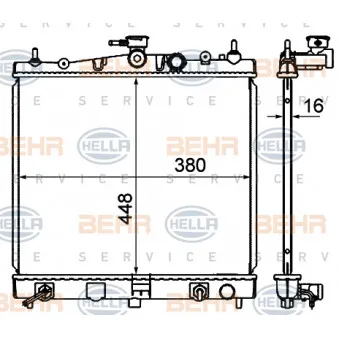 Radiateur, refroidissement du moteur HELLA 8MK 376 735-121