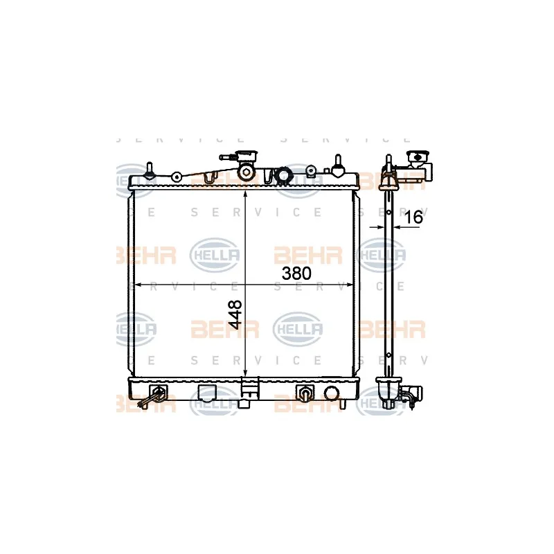 Radiateur, refroidissement du moteur HELLA 8MK 376 735-121