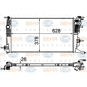 Radiateur, refroidissement du moteur HELLA 8MK 376 735-131