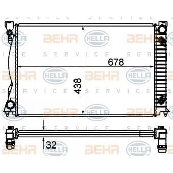 Radiateur, refroidissement du moteur HELLA 8MK 376 735-151