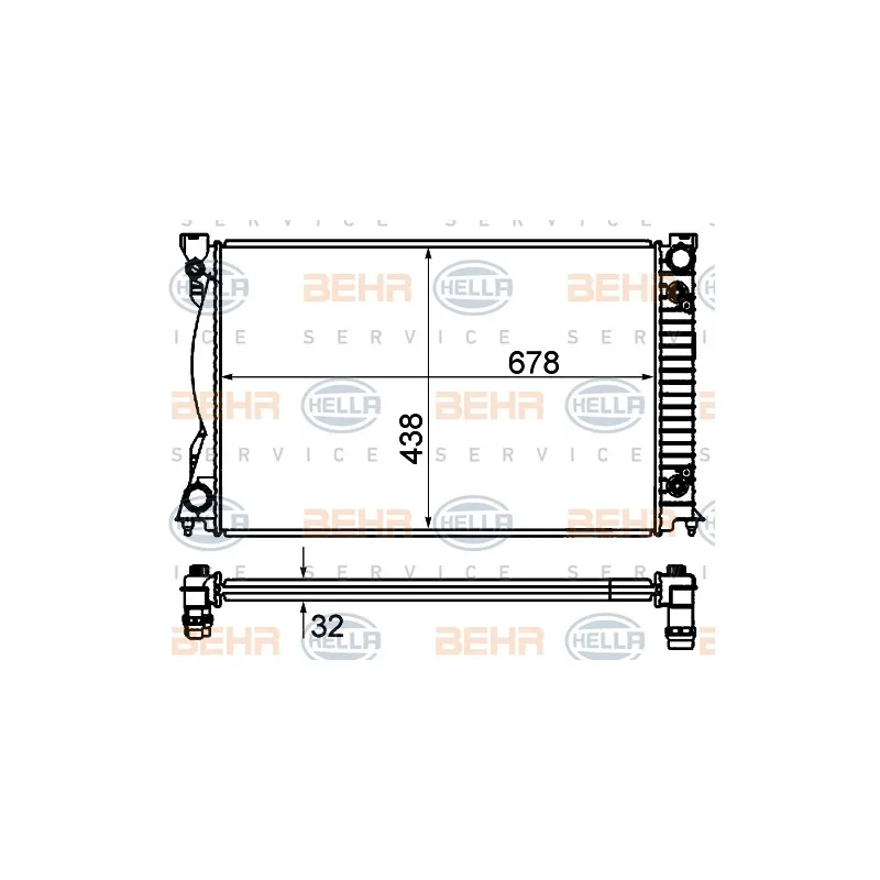 Radiateur, refroidissement du moteur HELLA 8MK 376 735-151