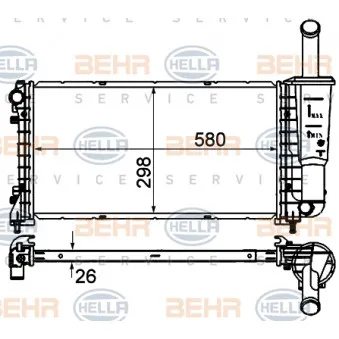 Radiateur, refroidissement du moteur HELLA 8MK 376 735-161
