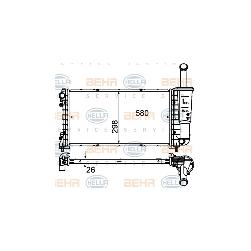 Radiateur, refroidissement du moteur HELLA 8MK 376 735-161