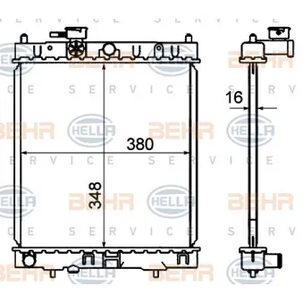 Radiateur, refroidissement du moteur HELLA 8MK 376 735-171