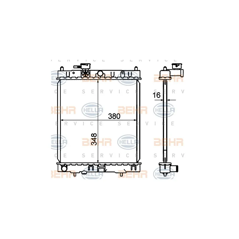 Radiateur, refroidissement du moteur HELLA 8MK 376 735-171