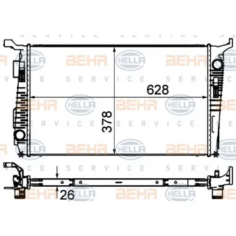 Radiateur, refroidissement du moteur HELLA 8MK 376 735-181