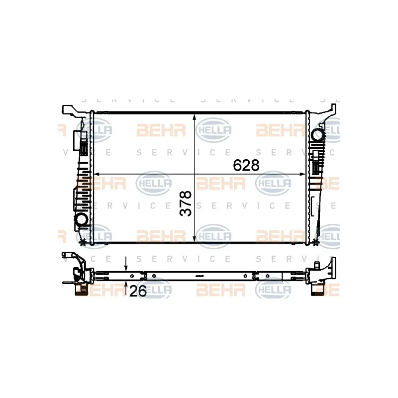 Radiateur, refroidissement du moteur HELLA 8MK 376 735-181