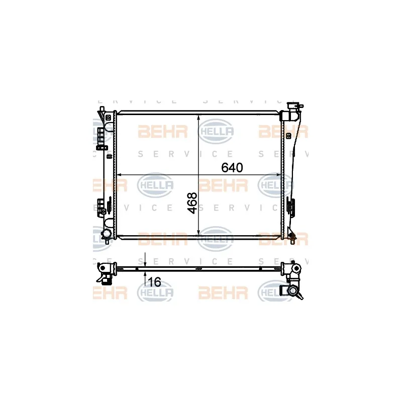 Radiateur, refroidissement du moteur HELLA 8MK 376 735-251