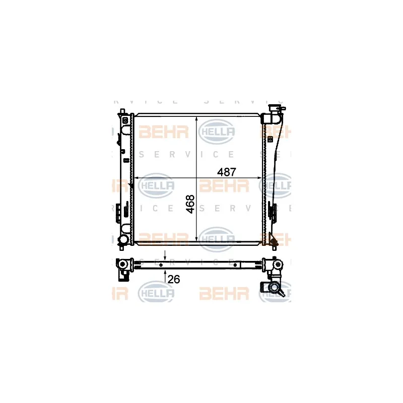 Radiateur, refroidissement du moteur HELLA 8MK 376 735-271