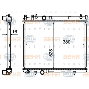 Radiateur, refroidissement du moteur HELLA 8MK 376 735-301